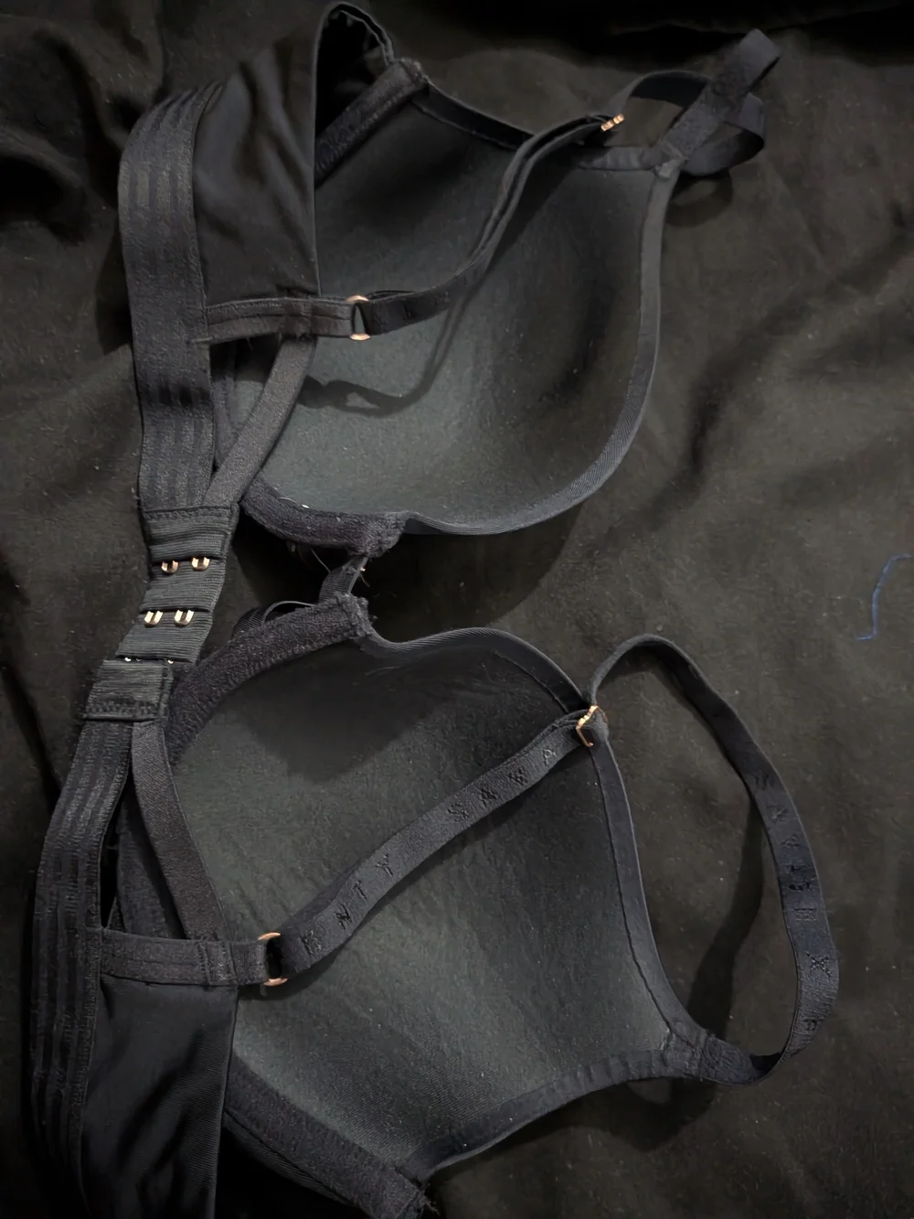 Savage X Fenty Black Padded Underwire Bra with Gold Accent